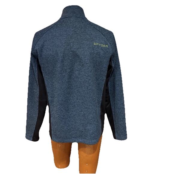 Spider Men’s Outboard 1/2 Zip Fleece Jacket Blue And Green Medium New - Picture 2 of 7